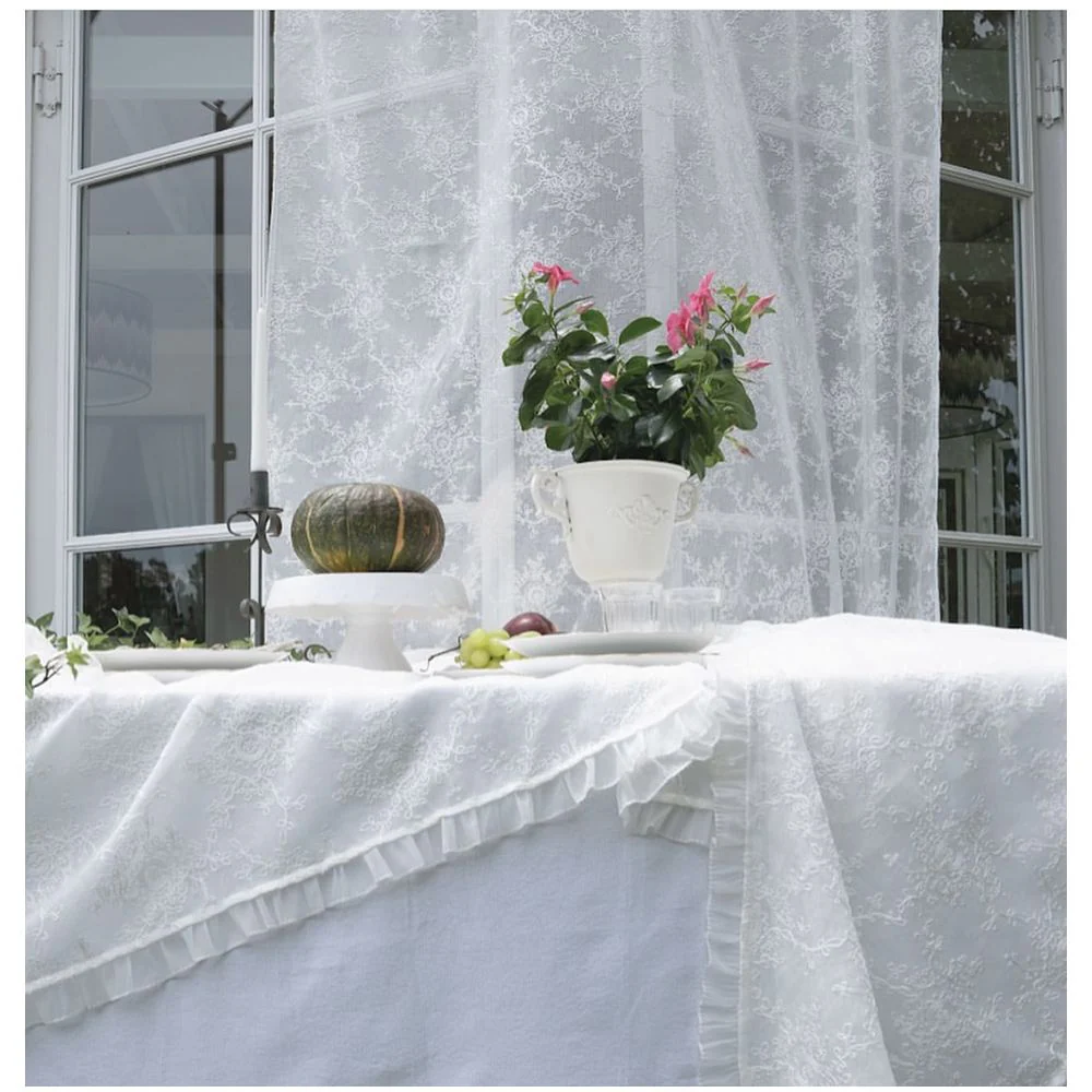 ATELIER 17 Tenda DIVINA con tulle e ricamo a fiori tre varianti 140x290 cm - Image 4
