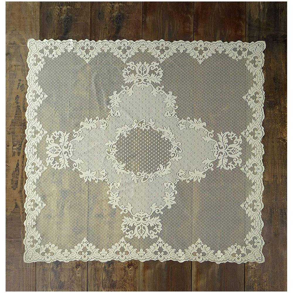 L'ATELIER 17 Centro tavola centrino quadrato in pizzo con motivo damascato ricamato "Aurore" Shabby Chic 90x90 cm 3 varianti - Image 6