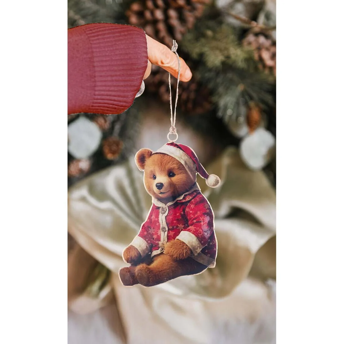 Blanc Mariclò Decoro per albero Orso in metallo 13x16 cm 2 varianti (1pz) - Image 3