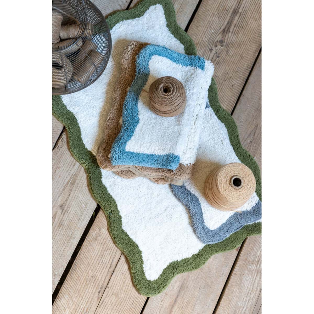 Blanc Mariclò Tappeto da bagno bianco/azzurro 50x80 cm - Image 2