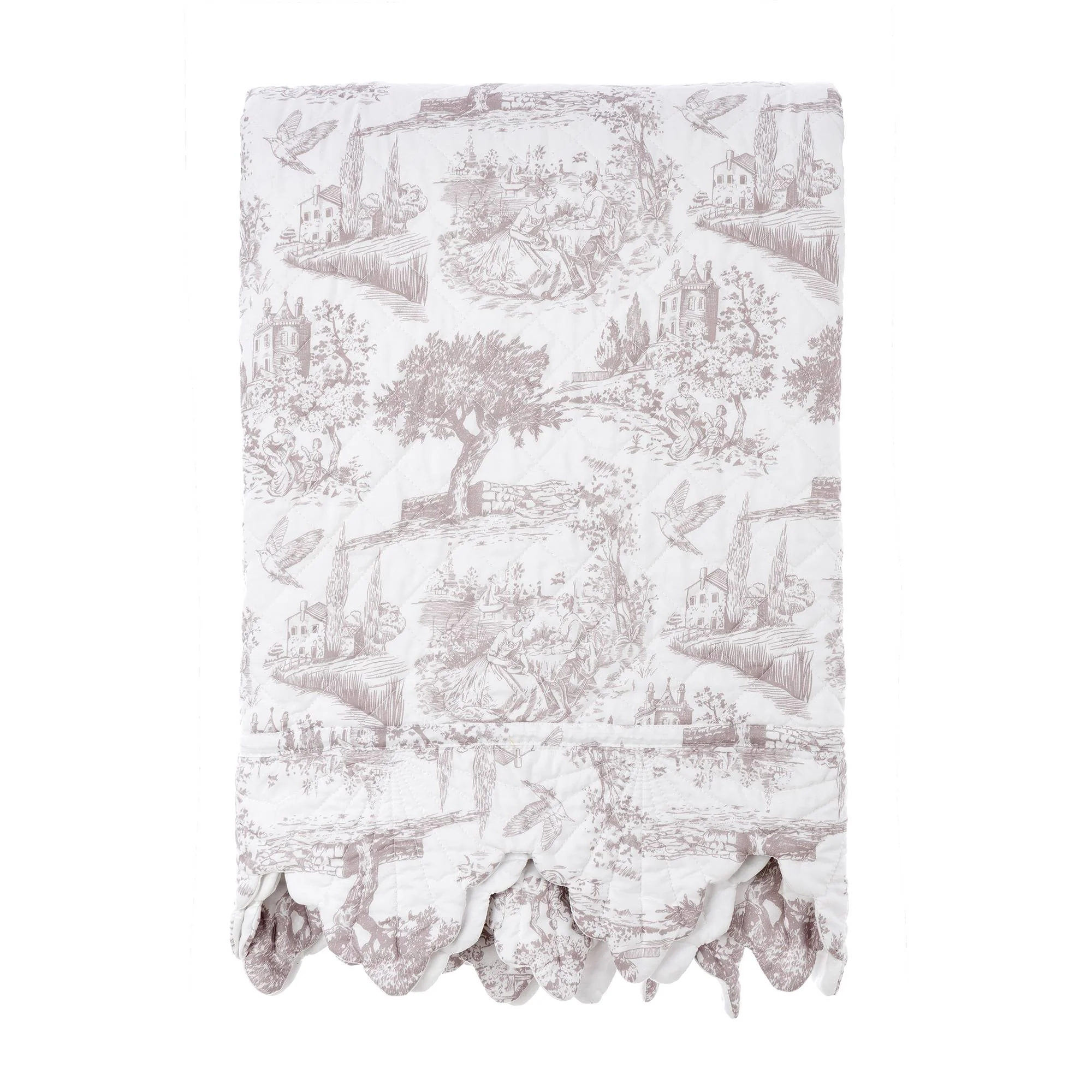 Blanc Mariclò Trapunta matrimoniale primaverile in microfibra "Toile de Jouy" 250x250 cm - Image 2