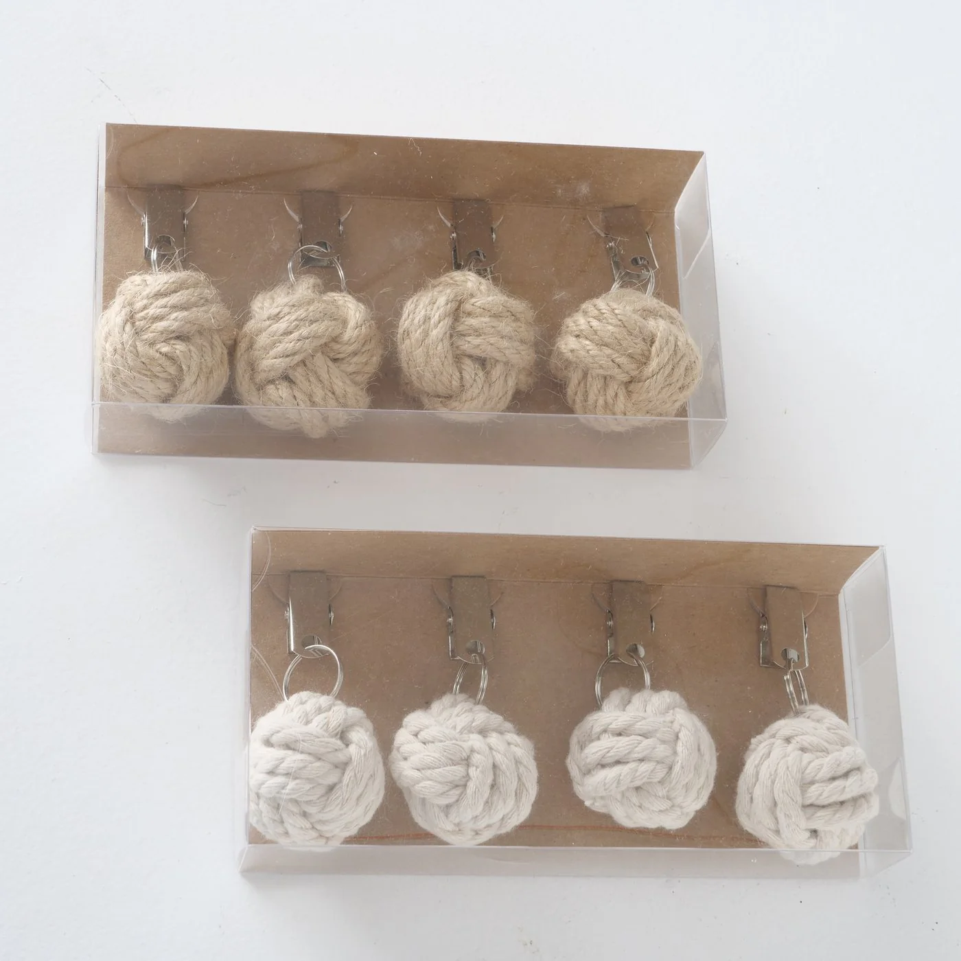 Boltze Set 4 nodi fermatovaglia da tavola con pinzetta "Juta" in tessuto iuta realizzato a mano D4 cm 2 varianti - Image 3