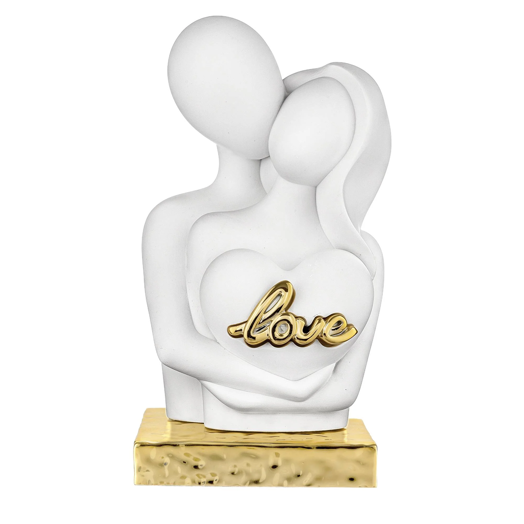 Bongelli Preziosi Statuina Abbraccio "Love" bianco/oro H13.5 cm