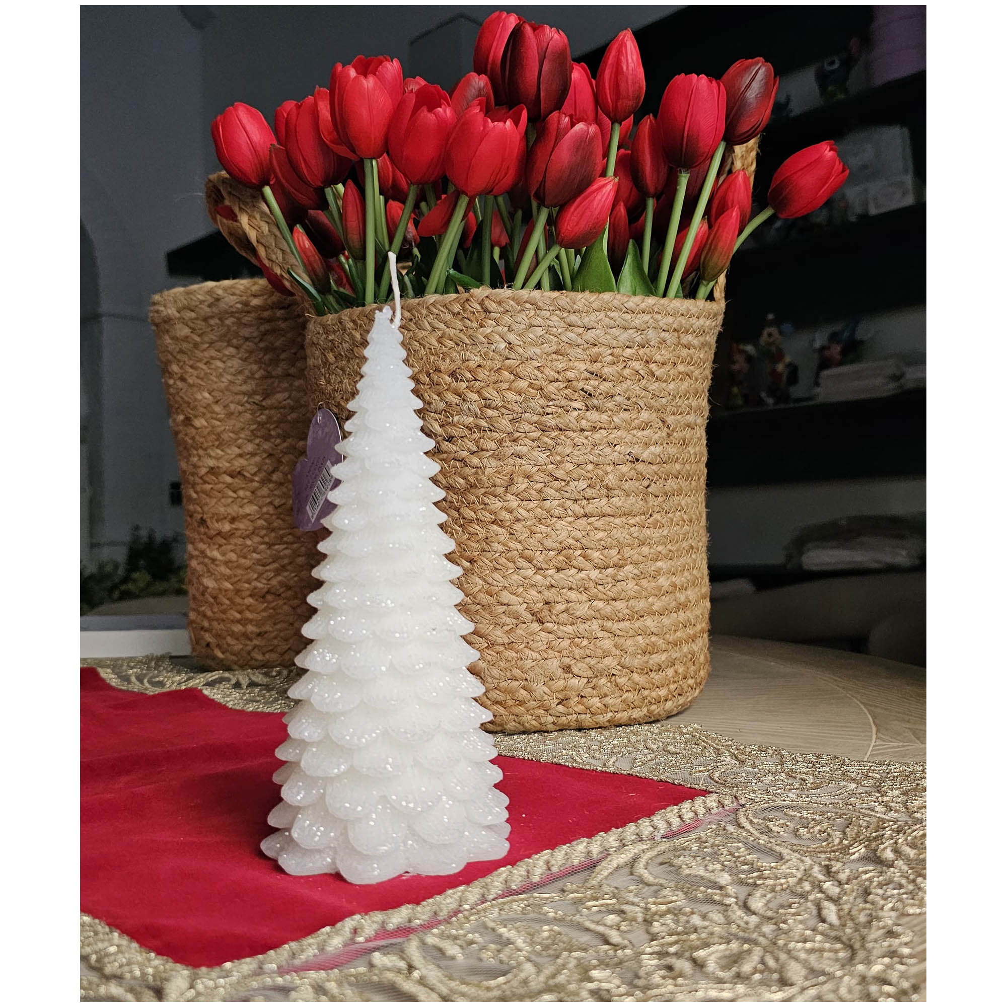 Cereria Parma Candela Albero slim di Natale grande D10xH30 cm 3 varianti(1 unità) - Image 2