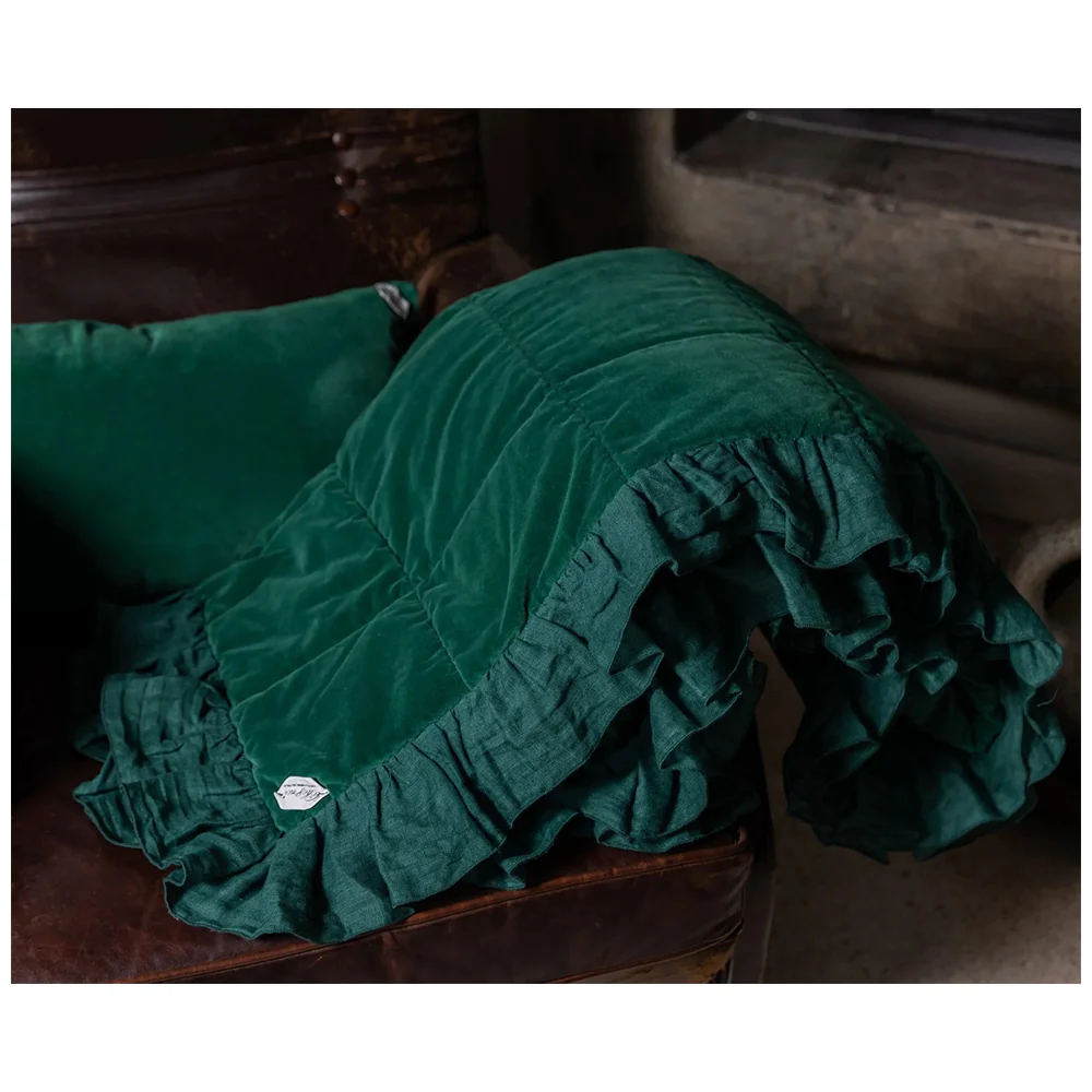Chez Moi Plaid in velluto con rouches 140x180 cm 2 varianti(1pz) - Image 3