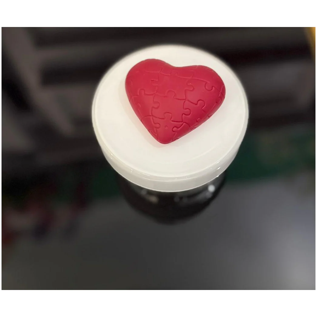 Chiaraela Scatola bassa con dedica e Cuore puzzle fragola D9xH9 cm - Image 2