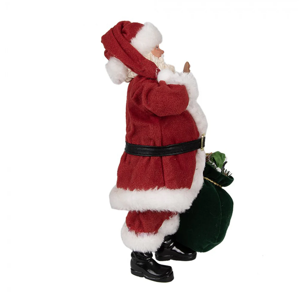 Clayre & Eef  Babbo Natale con doni in tessuto rosso 16x8xh28cm - Image 3