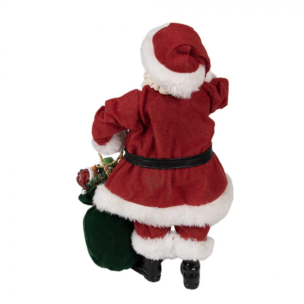 Clayre & Eef  Babbo Natale con doni in tessuto rosso 16x8xh28cm - Image 4