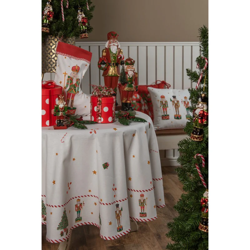 Clayre & Eef Decorazioni natalizie calza di Natale bianca con schiaccianoci 30x1x40 cm - Image 3