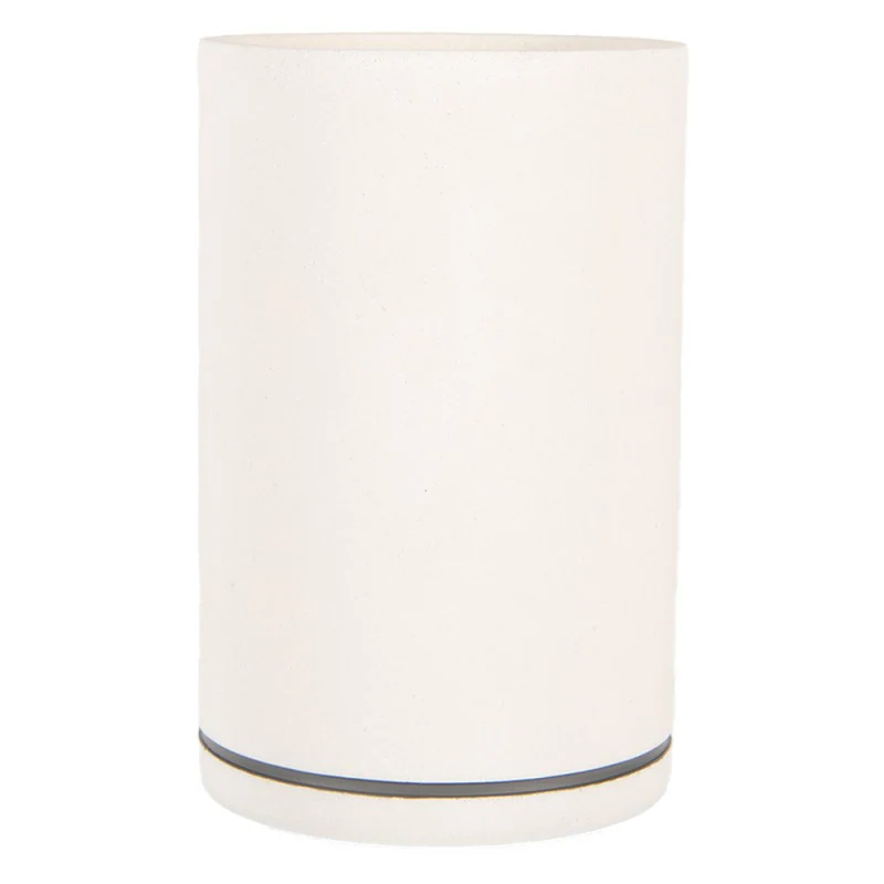 Clayre & Eef Porta Spazzolini da bagno in poliresina bianco D8xH13 cm - Image 2