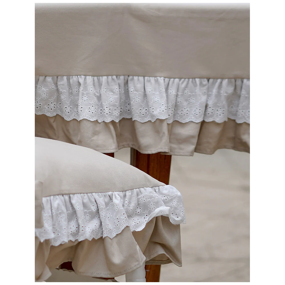 Clodette Set 2 cuscini sedia e pizzo san gallo "Lulù" 40x40+15 cm 2 varianti(2pz) - Image 3