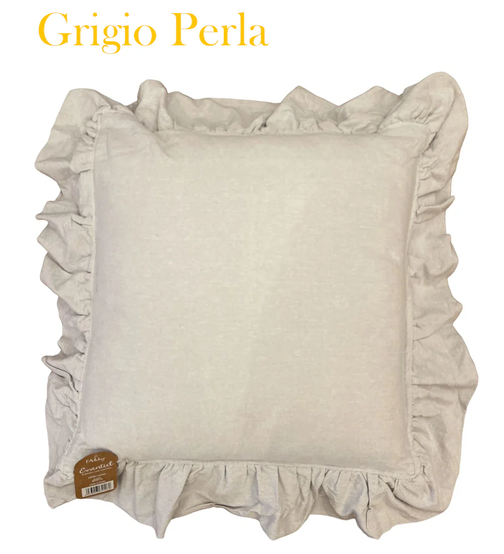 L'ATELIER 17 Cuscino arredo decorativo quadrato con balza in puro cotone, "Essentiel" Shabby Chic 50x50 cm 6 varianti - Image 4