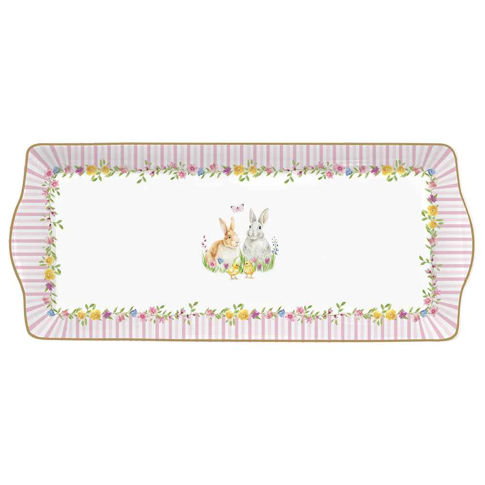 Easy Life Vassoio pasquale in porcellana "Happy Easter" 35x15 cm