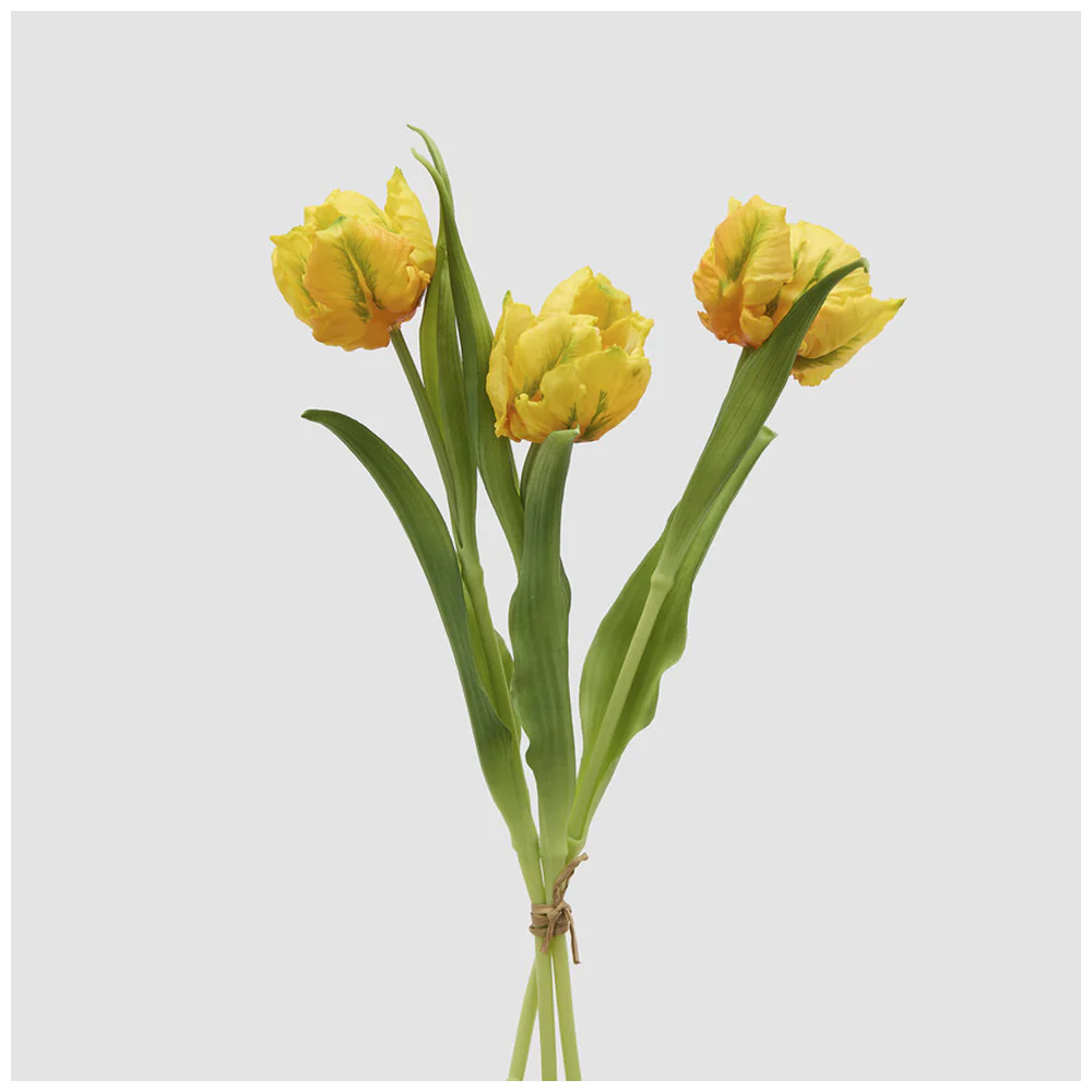 EDG Enzo de Gasperi Mazzo Tulipano(3) Parrot con foglie artificiale H40 cm 5 varianti(1 unità) - Image 2