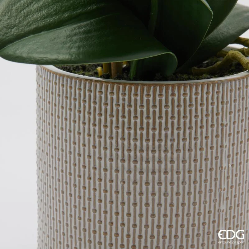 EDG Enzo De Gasperi Pianta artificiale Orchidea Phalaenopsis x2 bianco con vaso H51 cm - Image 2
