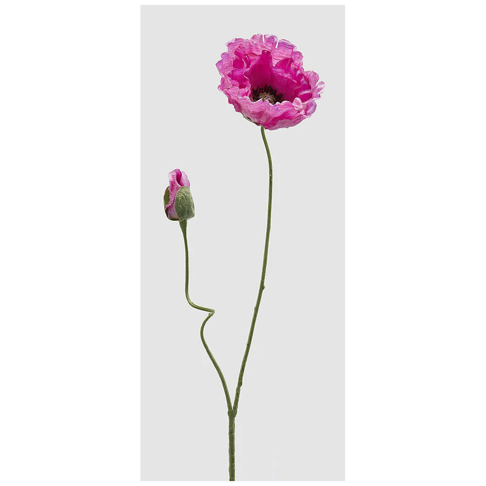 Edg Enzo De Gasperi Ramo Papavero con bocciolo artificiale H80 cm 2 varianti(1 unità) - Image 2