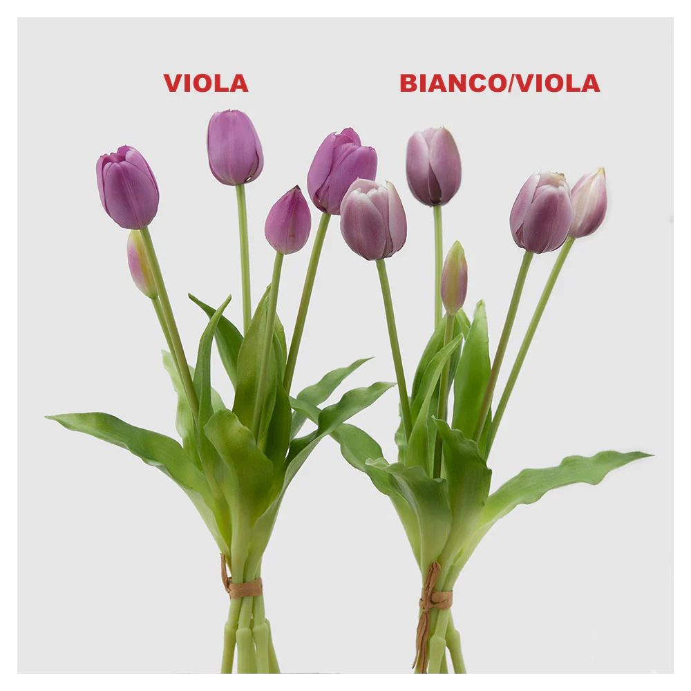 EDG Enzo de Gasperi Tulipano artificiale per decorazione, bouquet 5 tulipani 2 varianti - Image 2