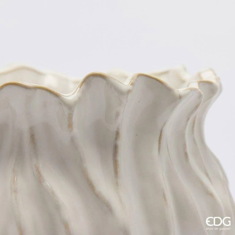 EDG Enzo de Gasperi Vaso anfora in ceramica bianco "Freaky" D16.5xH16 cm - Image 3