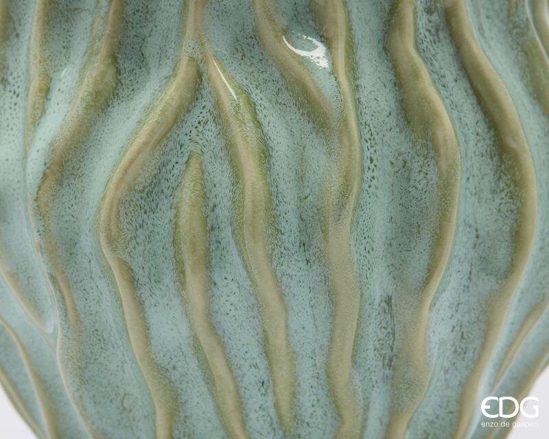 EDG Enzo de Gasperi Vaso anfora in ceramica verde salvia "Freaky" D18.5xH18 cm - Image 4