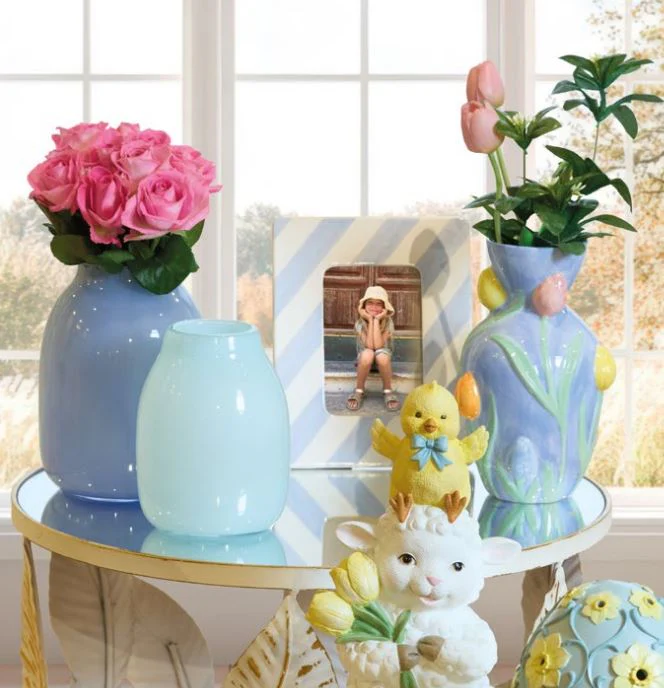 Fade Vaso porta fiori in vetro azzurro "Jamila" 14xH18 cm - Image 2