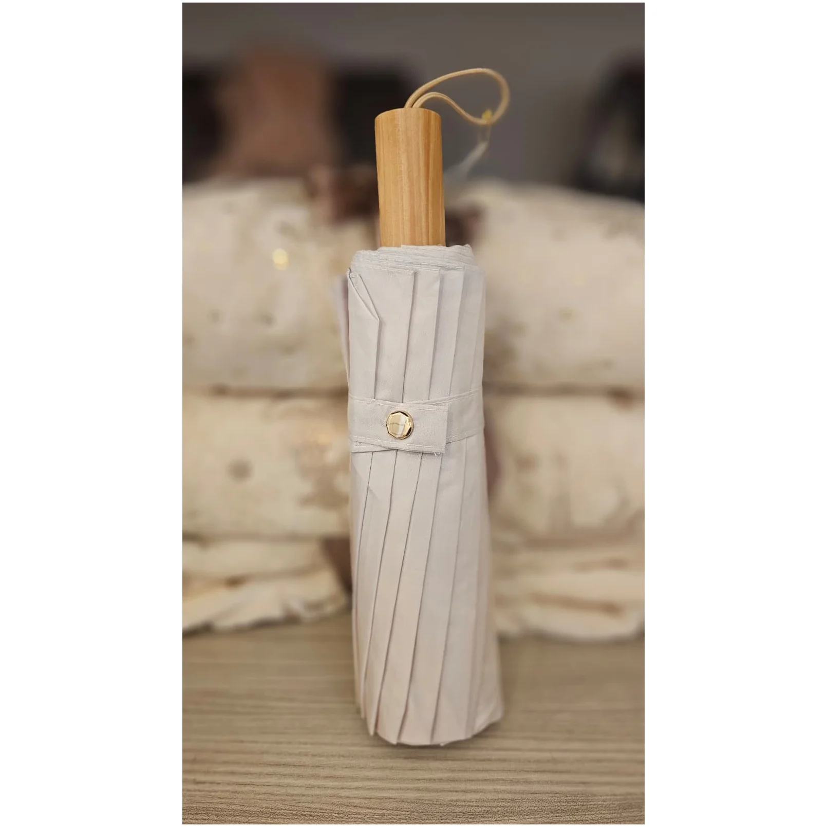 Fiori di lena Ombrello da Sposa avorio con custodia D8xH28 cm