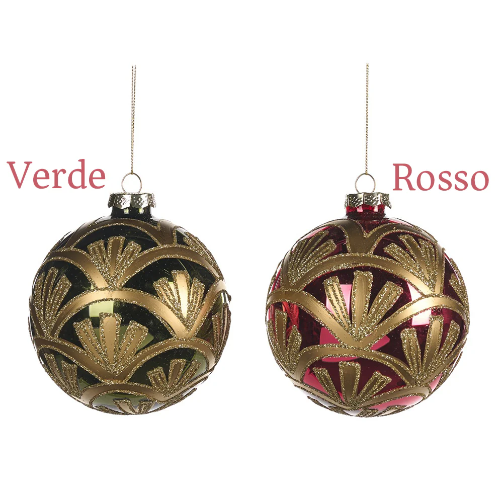 GOODWILL Pallina di Natale in vetro con glitter D10 cm 2 varianti (1pz) - Image 2