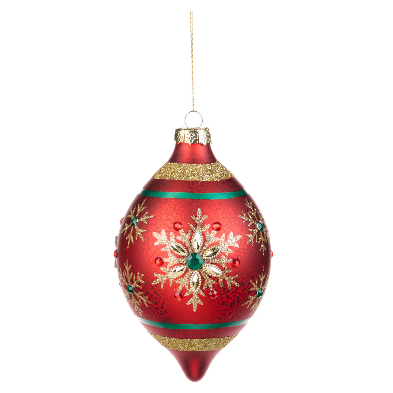 GOODWILL Sfera in vetro rosso con gioielli 12 cm 2 varianti (1pz) - Image 2