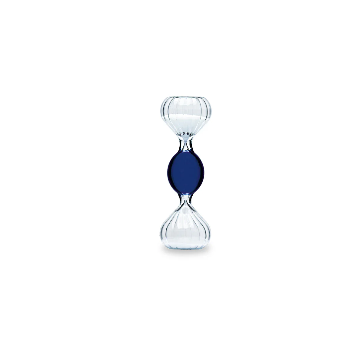 Henriette Clessidra in vetro bicolore cobalto "Momenti" D4xH12 cm