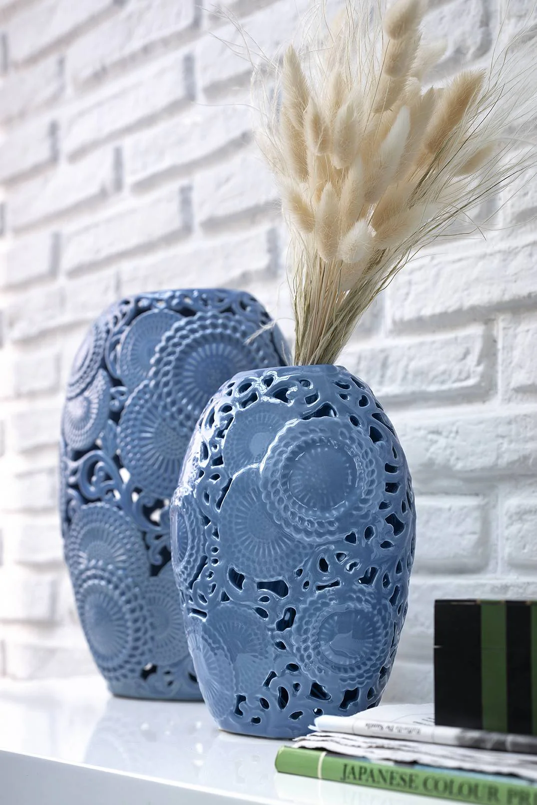 Henriette Vaso portafiori in ceramica traforata carta da zucchero " Kyoto" D15xH20 cm - Image 2