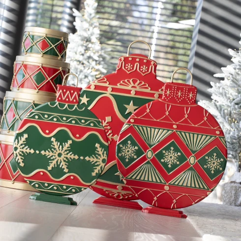 Hervit Sfera di natale display piatta in metallo D48xH64.5 cm - Image 3