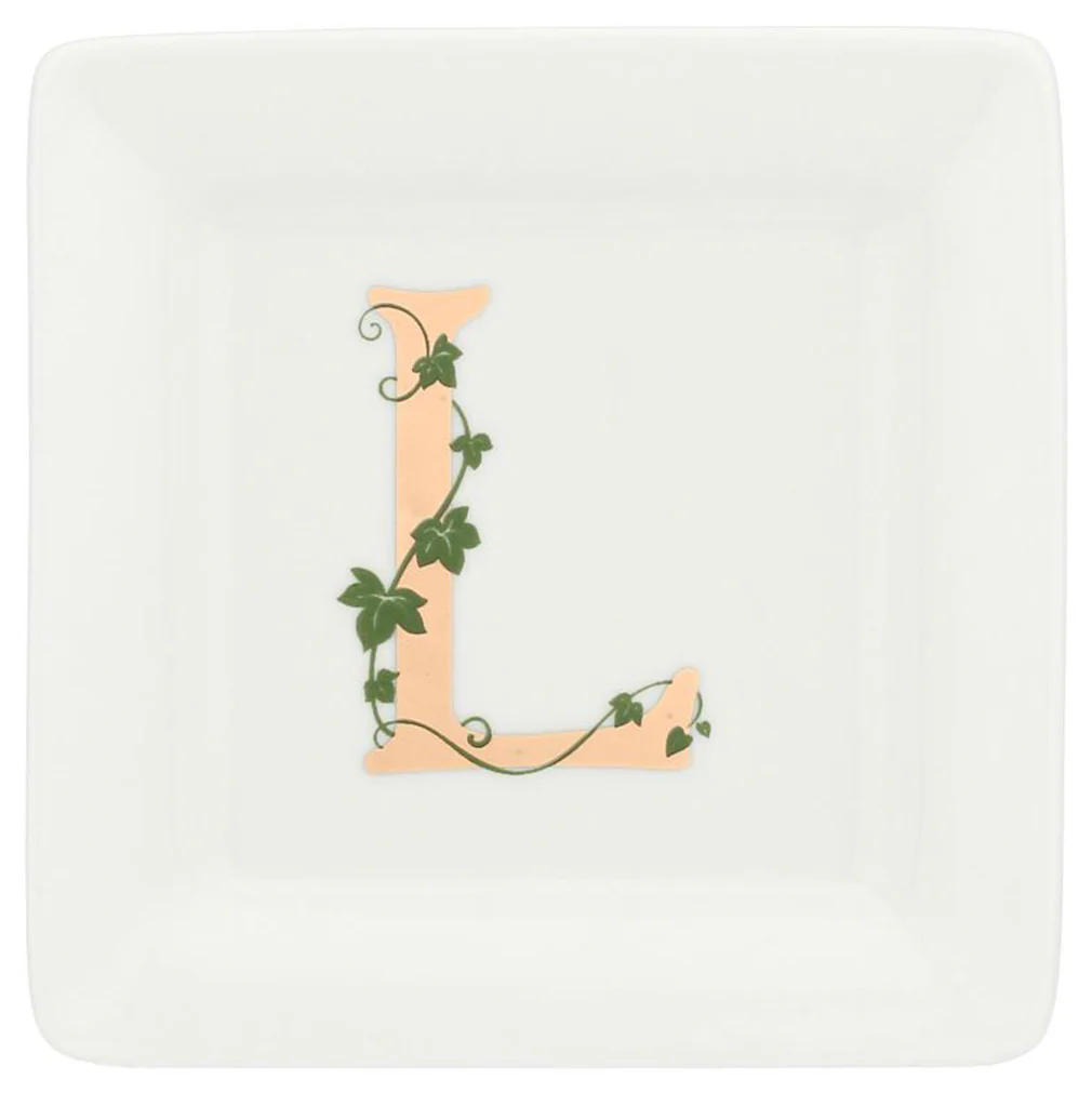 La Porcellana Bianca Piattino con iniziale in porcellana "Adorato" 10x10 cm - Image 13