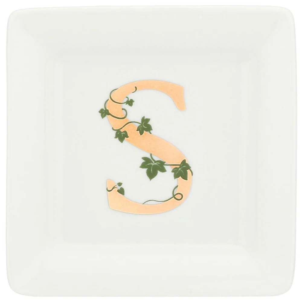 La Porcellana Bianca Piattino con iniziale in porcellana "Adorato" 10x10 cm - Image 8