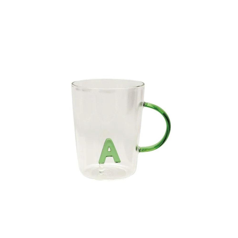 La Porcellana Bianca Tazza in vetro borosilicato con iniziale "Alla Lettera" 440 ml 18 varianti (1pz)