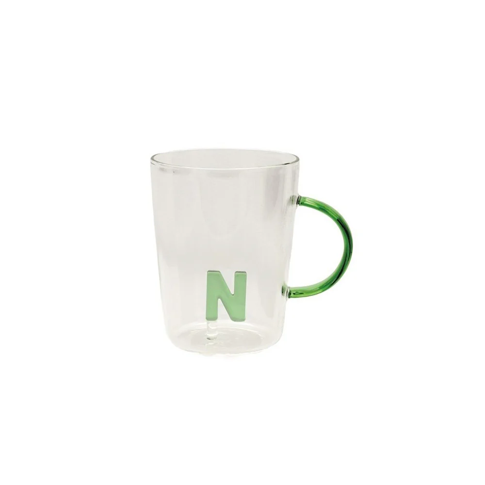 La Porcellana Bianca Tazza in vetro borosilicato con iniziale "Alla Lettera" 440 ml 18 varianti (1pz) - Image 11