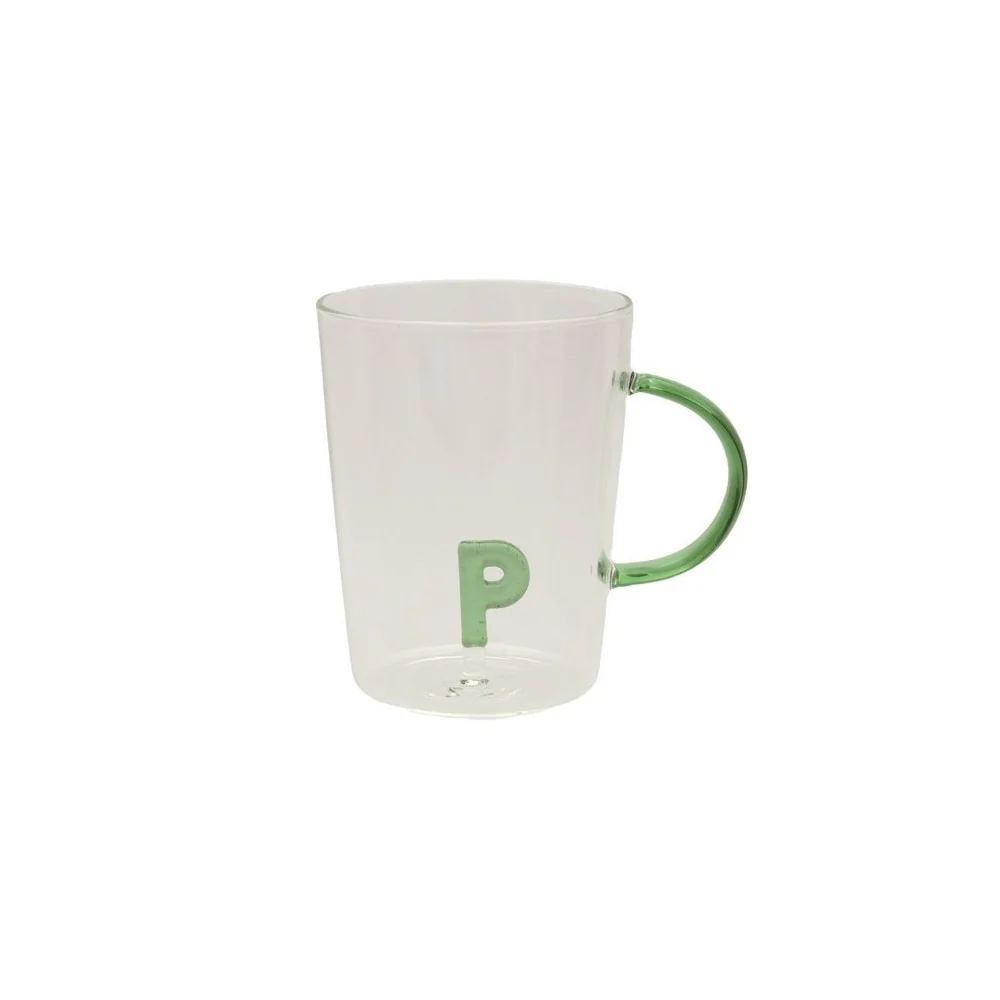 La Porcellana Bianca Tazza in vetro borosilicato con iniziale "Alla Lettera" 440 ml 18 varianti (1pz) - Image 13