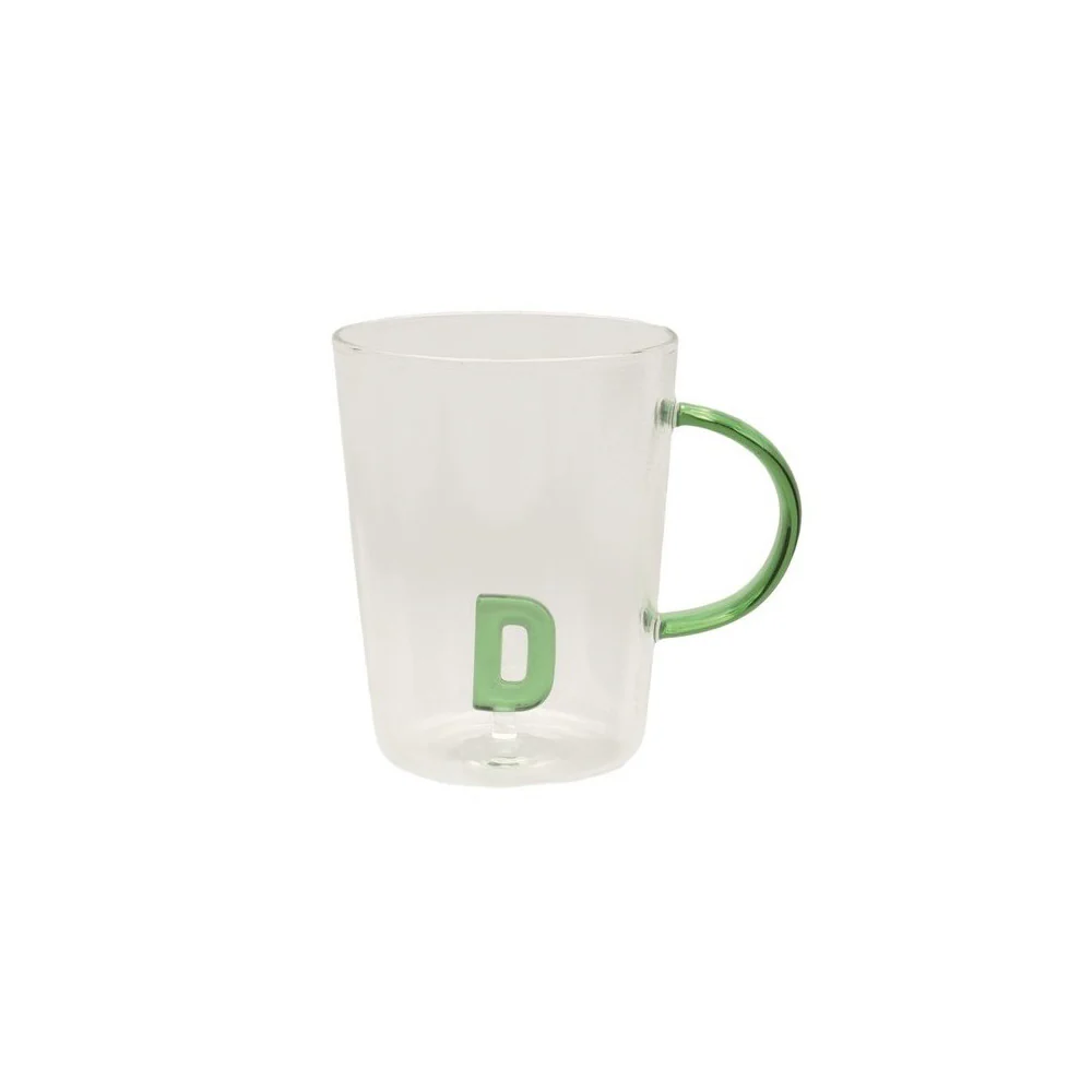 La Porcellana Bianca Tazza in vetro borosilicato con iniziale "Alla Lettera" 440 ml 18 varianti (1pz) - Image 4