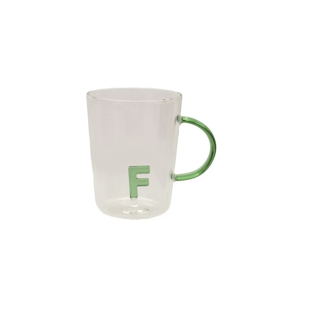 La Porcellana Bianca Tazza in vetro borosilicato con iniziale "Alla Lettera" 440 ml 18 varianti (1pz) - Image 6