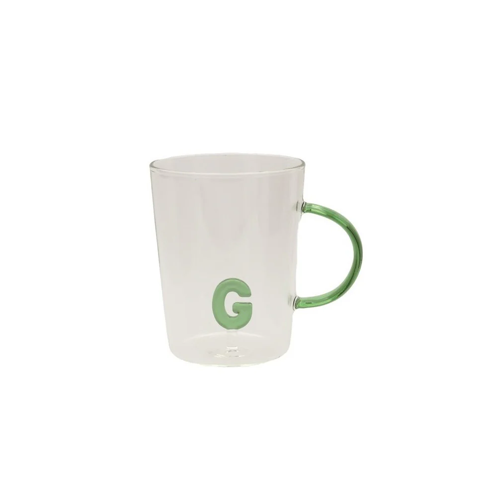 La Porcellana Bianca Tazza in vetro borosilicato con iniziale "Alla Lettera" 440 ml 18 varianti (1pz) - Image 7