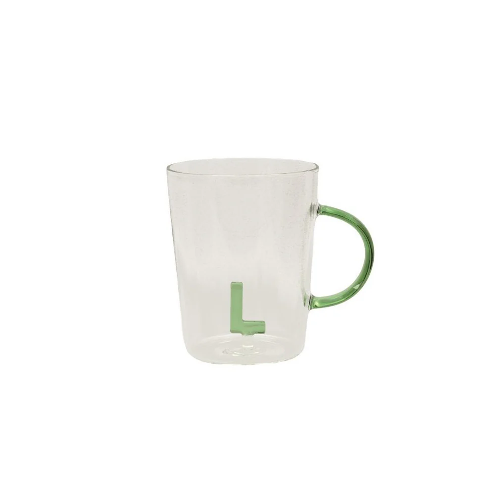 La Porcellana Bianca Tazza in vetro borosilicato con iniziale "Alla Lettera" 440 ml 18 varianti (1pz) - Image 9