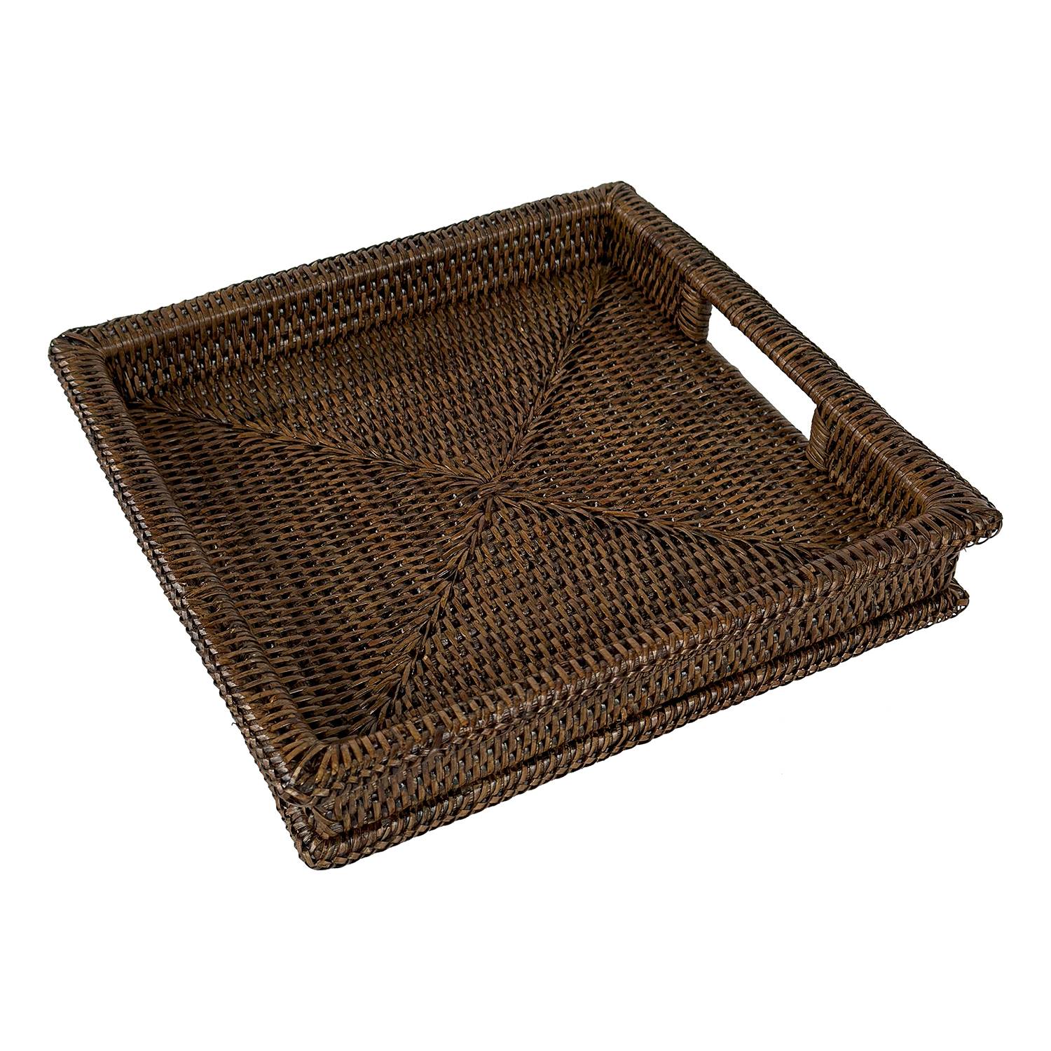 La Porcellana Bianca Vassoio quadrato in rattan "Botanio" 40x40xH5 cm