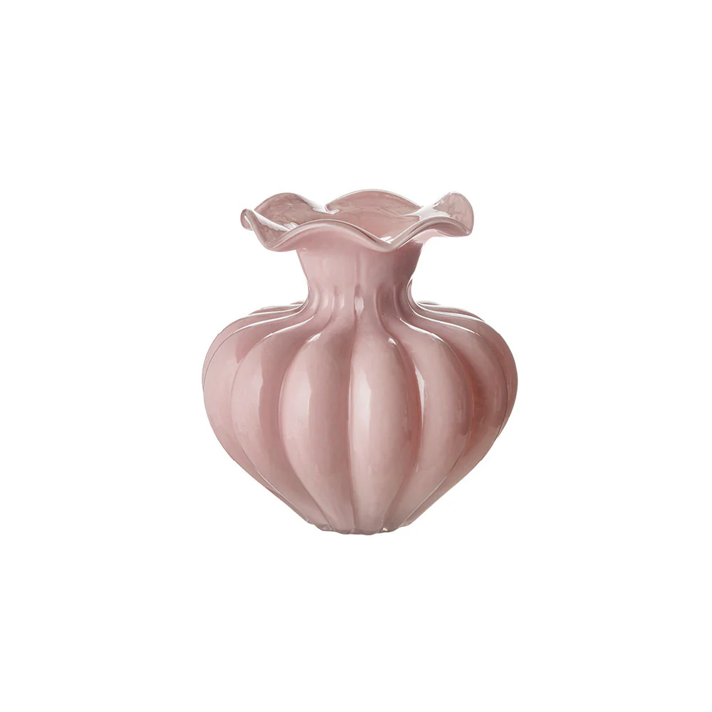 L'arte di Nacchi Vaso Portafiori in vetro rosa D22xH23 cm