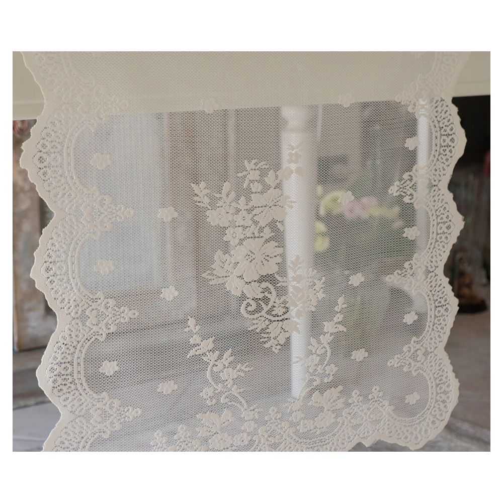 L'ATELIER 17 Centro tavola antimacchia quadrato in pizzo con fiori ricamati "Sunset" Shabby Chic 90x90 cm 3 varianti - Image 4