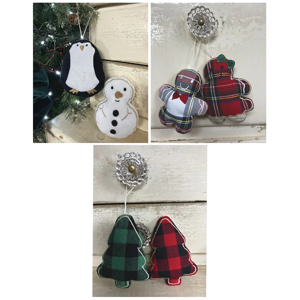 L'Atelier 17 Ciondolo per Albero in tessuto Shabby 6 varianti (1pz)