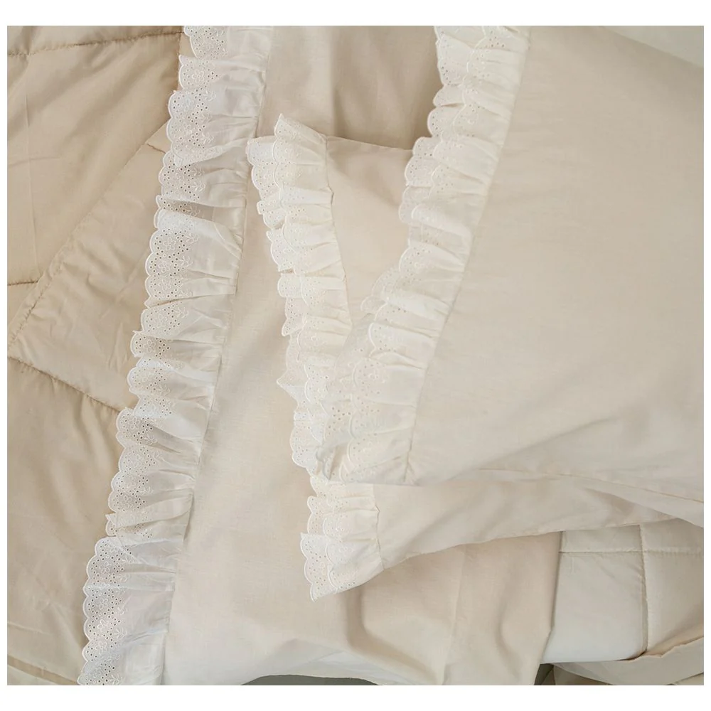 L'Atelier 17 Completo Letto matrimoniale lenzuola in cotone e pizzo "Nicole" 4 varianti(1pz) - Image 4