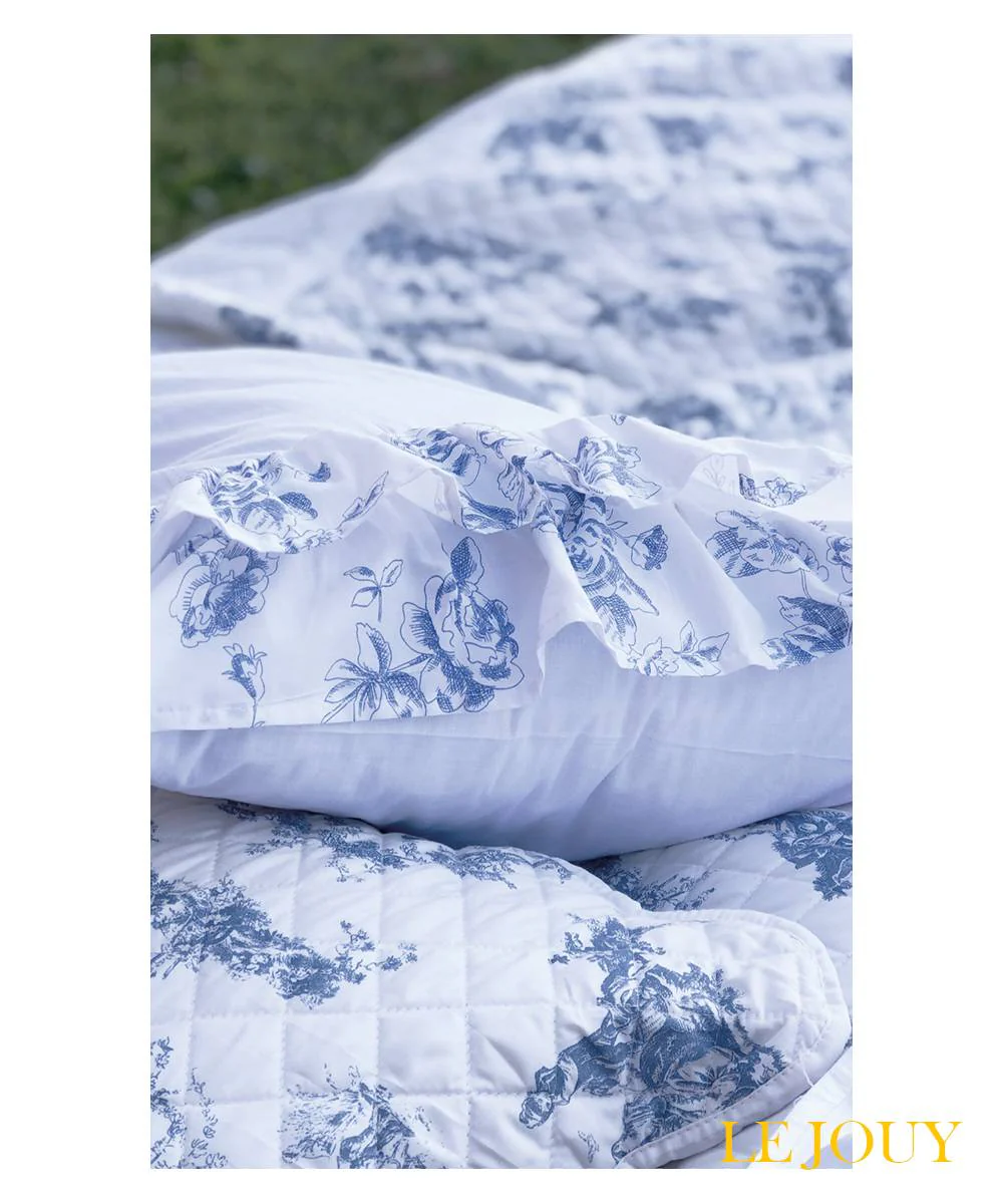 L'ATELIER 17 Completo Letto singolo primaverile, Boutis estiva in puro cotone con fiori "Jardin - Le Jouy" prodotto artigianale cucito a mano Made in Italy 2 varianti - Image 4