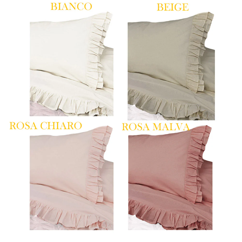 L'Atelier 17 Completo letto singolo in cotone con balze "Brigitte" 7 varianti - Image 4