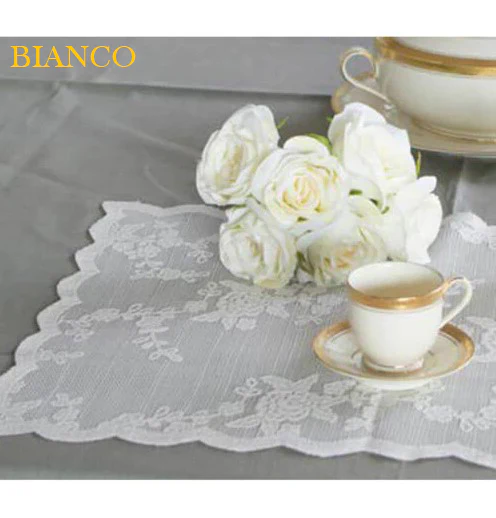 L'ATELIER 17 Set due tovagliette rettangolari in pizzo con fiori ricamati, Shabby Chic "CIEL" 50x40 cm 3 varianti - Image 3