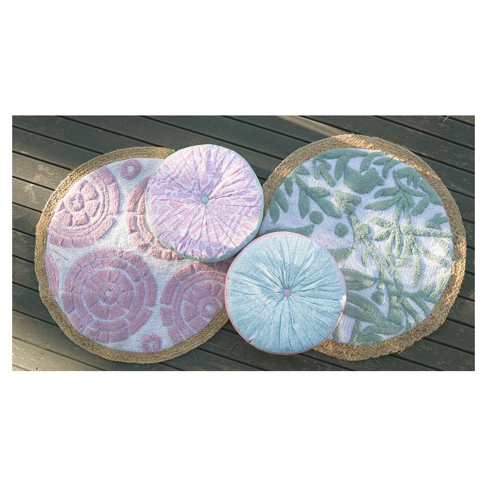 L'ATELIER 17 Tappeto tondo camera cotone jacquard e juta "Piccadilly" Shabby Chic 2 varianti - Image 3