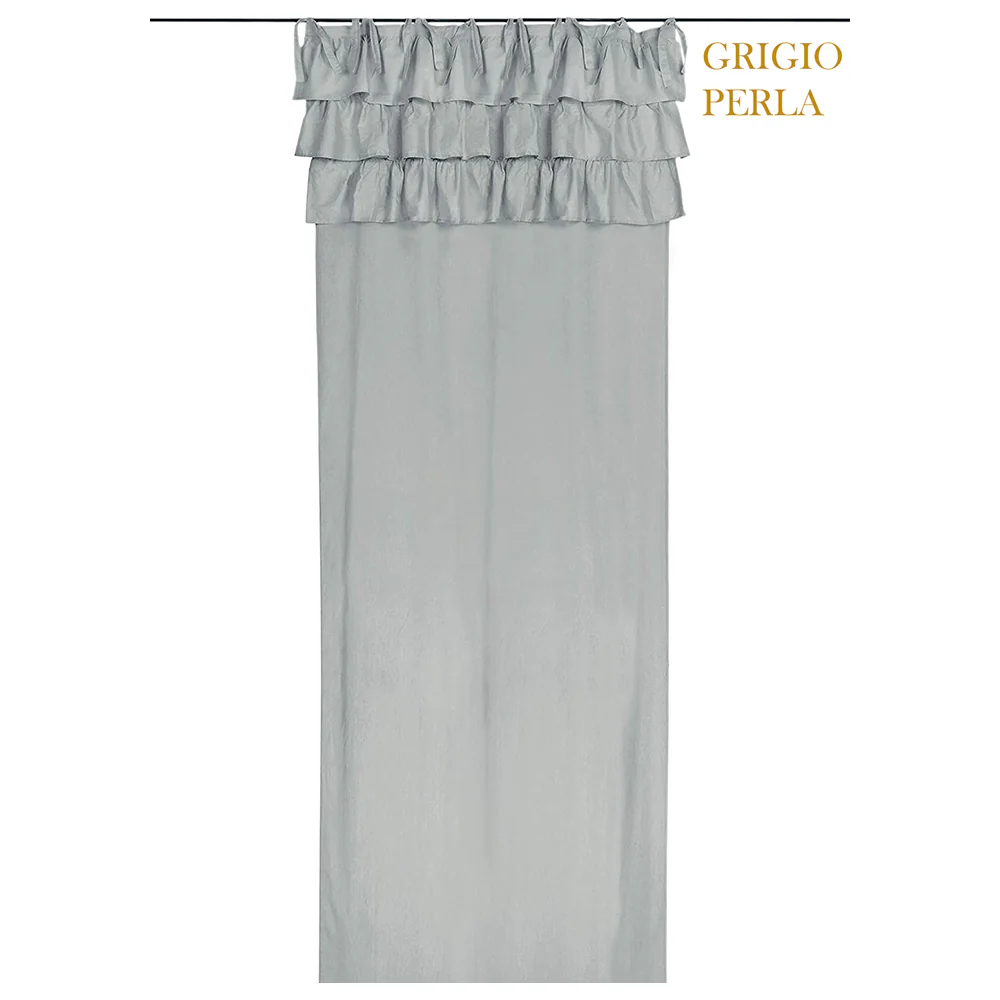 L'ATELIER 17 Tenda camera da letto finestra in voile cotone con rouches, Collezione "Etoile" Shabby Chic 5 varianti 135x290 cm - Image 3