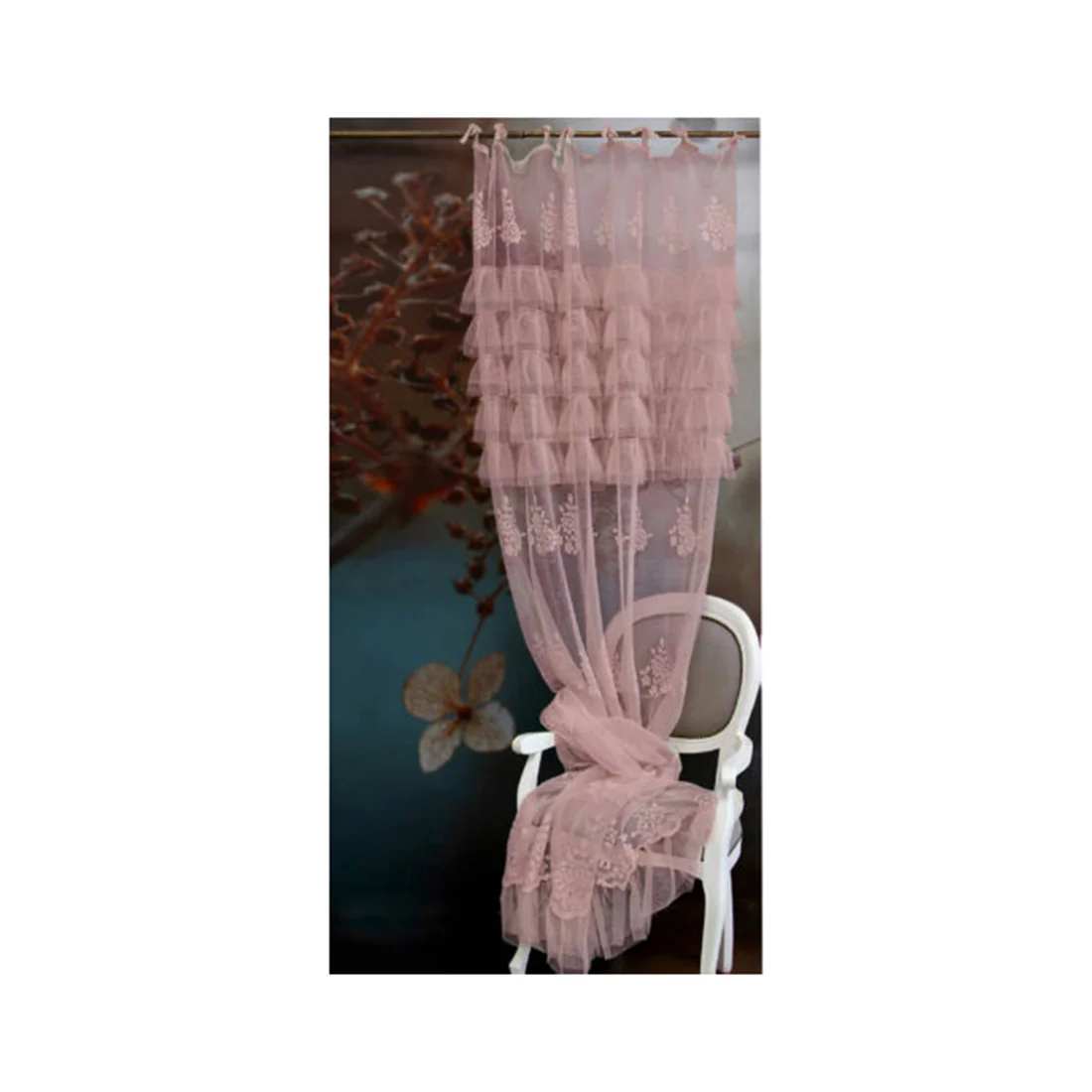 L'ATELIER 17 Tenda in pizzo e tulle "Andromeda" Shabby Chic 140x290 cm 5 varianti (1pz) - Image 4